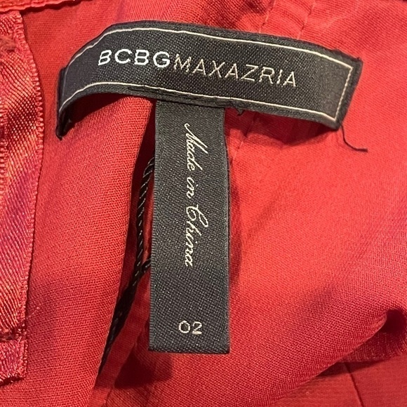 NWT BCBGMAXAZRIA Ruby Red Tristina Ruched Strapless Dress Sz 2 - Picture 10 of 12